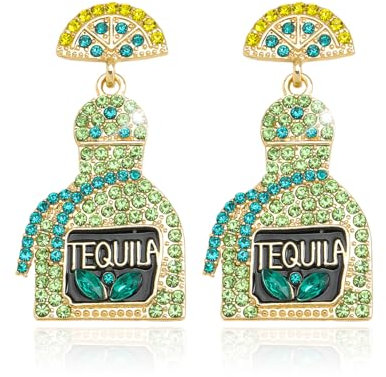 Martini Earrings for Women Trendy Tequila Gifts for Women Wine Glass Dangle Earrings Champagne Margarita Earrings Party Celebration Jewelry Gifts, Adjustable, Metal, No Gemstone