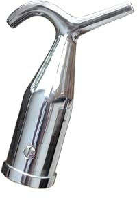 Gancio per palo della finestra (solo testa), compatibile con asta telescopica, adatto per portelli a soppalco, persiane, scale sottotetto, velux, cromato (cromato)