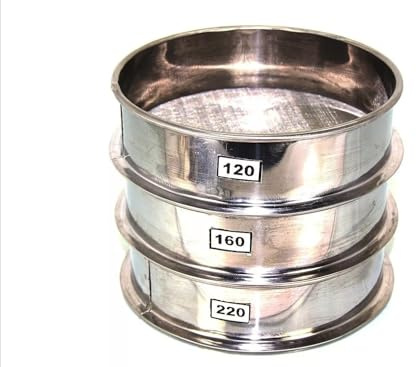E-ONSALE Aluminium-Kräuterpollen-Extraktor, stapelbares Sieb, feines Netz, Edelstahl, rundes Sieb zum Backen, Mehlsieb, Extraktion, Kräuter, Tee, Pulver 66, 96, 120 Mikron Set (120, 160, 220)