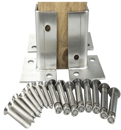Verstellbare Pergola-Pfosten-Basis, robust, Holz, Zaunpfosten, 2 Stück und 4 Stück, verfügbar, Zaunpfosten, Reparaturpfostenhalterung für Veranda, Geländer, Stütze, Treppen, Briefkasten, stark und (4