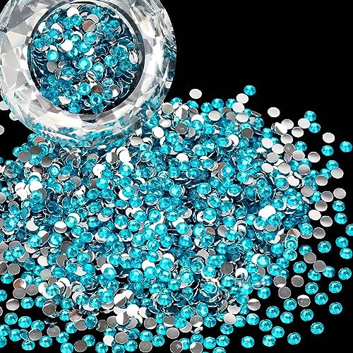 Wholesale Bulk Bags - 2000 unidades de diamantes de imitación de resina de 5 mm con parte trasera plana, redondos, no termoadhesivos para uñas, vasos, adornos brillantes de bricolaje, piedra de