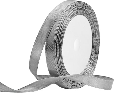 OUTPGAGA Grau Satinband 10mm x 22m Geschenkband für Hochzeit Basteln | Schleifenband für Geschenkverpackung Verzieren von Blumensträußen, Haarschmuck und Kleidung, Schleifen, Geburtstage