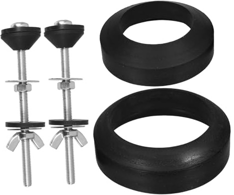 DOITOOL Kit de Pernos de Fijación para Tanque de Inodoro con Tornillos Metálicos y Juntas de Goma, Instalación Fácil y Segura para Accesorios Completos de Baño