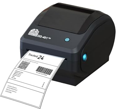 Double Dragon 4” Direct Thermal Label Printer – USB-Only, No Bluetooth or Wi-Fi, 203 DPI High-Speed Shipping & Barcode Printer for Windows & Mac, Large Roll Capacity, 4x6 Compatible, No Ink or Ribbon