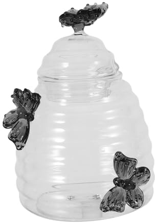 Cabilock Tarro De Miel Transparente Tapa y Cucharón Para Cocina Almacenamiento De Miel Decorativo Para Mesa o Fiesta