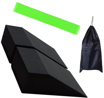 Javoryxh Bloque De Cuñas para Sentadillas Levantamiento Pesas Estirador Pantorrillas Tabla Inclinada Bloque Cuñas Elásticas Pies Entrenamiento Fuerza Y ​​​​Equilibrio Entrenamiento