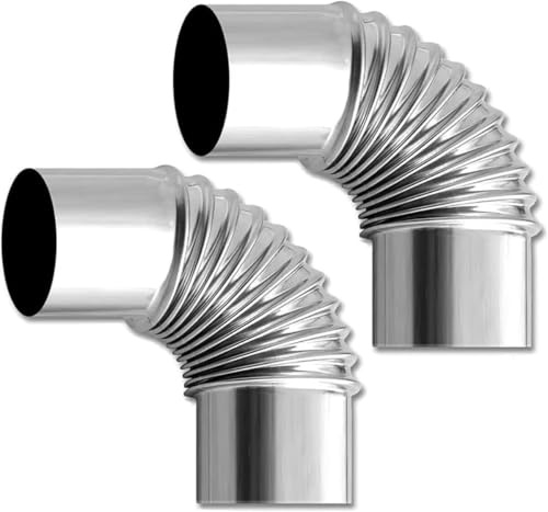 Gomito for tubo stufa in acciaio inossidabile a 90 gradi, 2 pezzi, 50-120 mm(120mm)