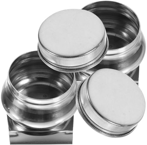 NUOBESTY 2 Vasos de Paleta de Acero Inoxidable con Tapa, Portátiles, para Pintura al Óleo y Agua, Ideales para Pintar al Aire Libre