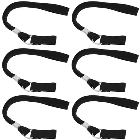 WEKAMOS Lot de 6 Dragonnes Réglables Noires pour Cannes de Marche, Sangles Élastiques de Remplacement Éléments Réfléchissants, Accessoires Universels pour Maintien Sécurisé et