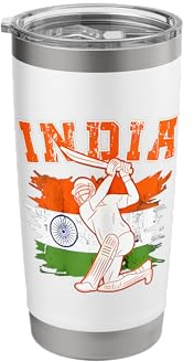 India Cricket Supporters Jersey | Indian Cricket Fans Stainless Steel Insulated Tumbler