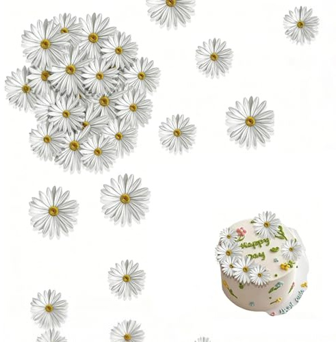 Tårtdekoration, 65 delar, rispapper, cupcake-toppers, gräddvit, för bröllop, födelsedag, dop, babyshower, fest, mellanmål, bakverk, elegant lantdekoration