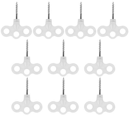 Annadue 10 Picchetti per Tenda Filettati Luminosi, Chiodi per Picchetti a Vite a Tre Occhi, Punta in Plastica per Viti da Campeggio all'aperto, per Tende per Terreno Erboso