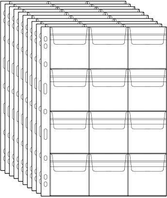 120 Pockets Coin Binder Pages - 2.44 inch Holders 10 pcs Loose-Leaf Sheets Acid-Free Collection Holders for Medallion Coin Stamp Currency Collecting Supplies 62x62 mm / 2.44x2.44 inch CS03212