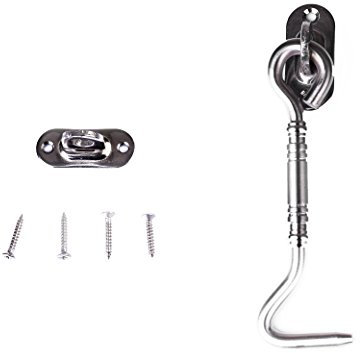 Sturmhaken, Kabinenhaken Beschläge Edelstahl Fensterhaken mit fester für Garagentor Fenster 110mm