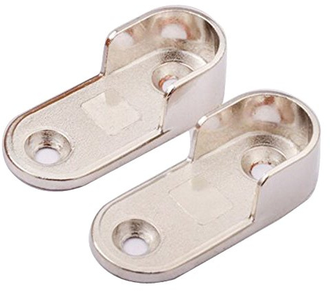 Vientiane Armario Tubo Almacenamiento Barras de Soporte,2 Piezas de Cojinete de Tubo de Armario de Metal para Soporte de Varilla de Tubo de Gabinete (Diámetro 16 mm)