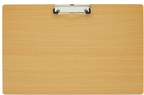 Porte-bloc extra large en bois 28 x 44 cm – Planche horizontale en bois avec clip pour dessin croquis, 3 mm d'épaisseur – Planche d'écriture – Porte-bloc de taille légale