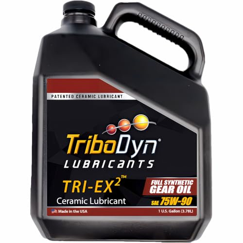 TriboDyn Tri-Ex2 75W90 Full Synthetic Gear Oil with Ceramic Coating - API GL-5 & MT-1 - for Differentials, Manual Transmissions & Hypoid Gears - 1 Gallon (1 Gallon, 75W-90)