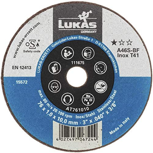 LUKAS Trennscheibe T41 für Edelstahl 50x1 mm gerade | Bohrung 6 mm | für Geradschleifer