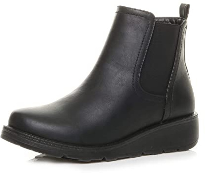 AJVANI low wedge heel zip stretch comfort chelsea boots size 6 39