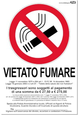 TLDSHOP® - Cartello Segnaletico - VIETATO FUMARE - PVC 0,8mm(FOGLIO) - Offerta: (1pz, 20x30 cm)