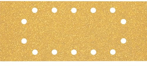 Bosch 10x Feuilles abrasives EXPERT C470 à 14 trous | pour Peinture sur bois, Bois dur, Ø 115x280 mm Grain 40, Professional Accessoire Ponceuse vibrante