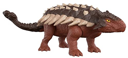 Jurassic World HDX36 - brölande Ankylosaurus, dinosauriefigur, dinosaurieleksaker för barn från 4 år, flerfärgad, flerfärgad, Multicolour