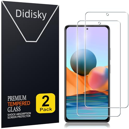 Didisky Protector de pantalla de vidrio templado para Xiaomi Poco X3 NFC / X3 Pro/Mi 10T Lite 5G, [2 unidades] 9H, fácil de instalar