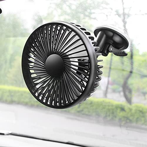 CNANRNANC Auto Ventilator USB Saugnapf Auto-Kühlluftventilator Sommerkühlung Ventilator Klimaanlage Fan für SUV 12/24V