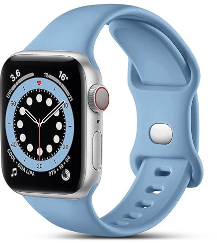 CeMiKa Compatible with Apple Watch Strap 41mm 40mm 38mm 42mm, Silicone Sport Band Replacement Straps Compatible with Apple Watch Series 10 9 8 7 6 5 4 3 2 1 SE/iwatch Strap, Women Men, Ocean Blue