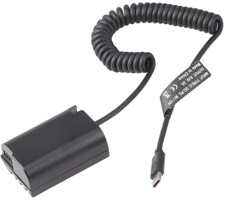 FOTGA USB 3.1 Typ-C auf DMW-BLK22 Dummy Batterie DMW-DCC17 Decodiertes Dummy Akku DC Koppler Netzteil Adapter Kabel Federkabel für Panasonic Lumix S5 DC-S5 DC-S5K S5GK G9 GH5M2 GH5 Mark II GH6 Kamera