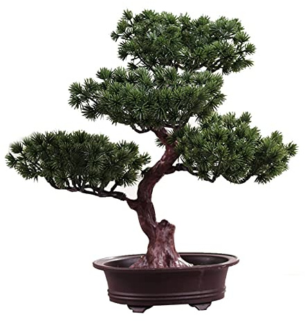 beiyoule Artificial Bonsai Pine Tree, Plastic Simulation Potted Plant DIY Decorative Bonsai, Desk Display Fake Tree Pot Ornaments Home Office Bedroom Living Room Farmhouse Decorations(Style 3)