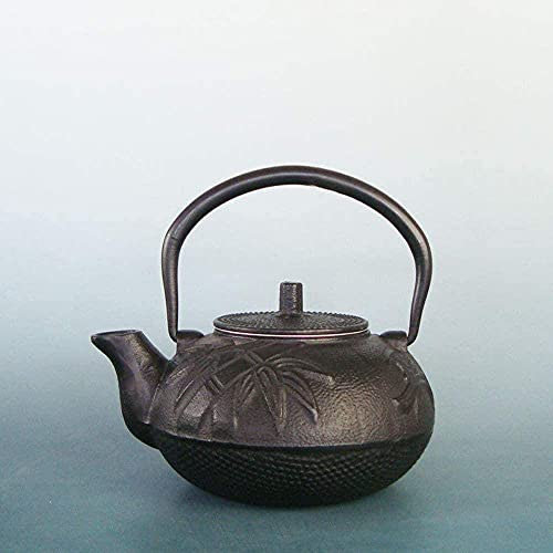 OQHAIR Ensemble en Fonte Services À Thé Ventes De Fonte Pot De Fer Prune Bambou Pin Kyoto Pot De Fer Non Revêtu Vieux Pot De Fer Service À Thé 600Ml Décoration De La Maison Présent,