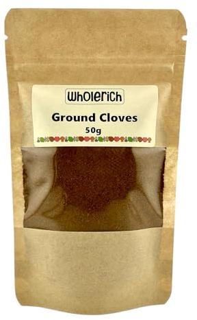 Wholerich Ground Cloves 50g | Clove Powder Spice | Warm Aromatic Spice for Baking, Mulled Wine & Cooking | Natural, Vegan & Additive-Free
