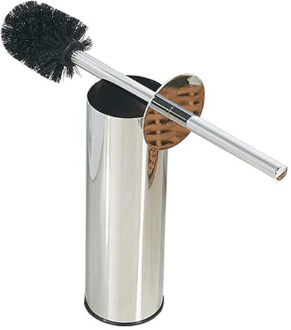 Ensemble de Brosse de Toilette, Brosse de Toilette et support de Salle de Bain, 14,1 Pouces, Brosse de Nettoyage for cuvette de WC autoportante, sans Rayures, Brosse à récurer Douce et Base(Chrome)