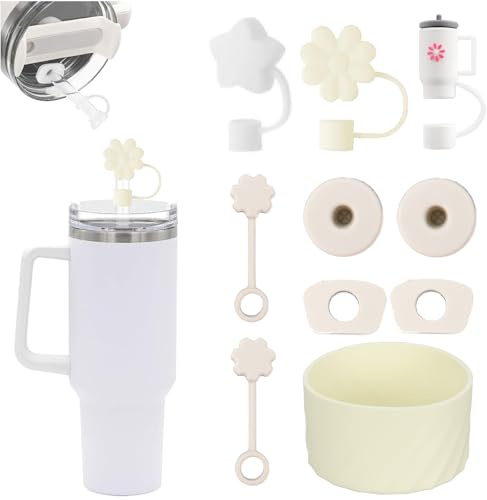 10 PCS Stanley Cup Accessories, Silicone Straw Covers & Stopper Set, Dust Proof & Spill Proof for 40oz/30oz