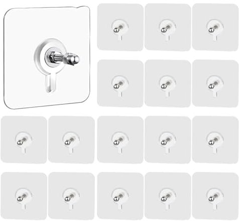 20 Stück Klebeschrauben Ohne Bohren,Klebeschrauben extra stark,Klebe schrauben Transparente für Bad Küchen,Bis zu 10 kg Belastung