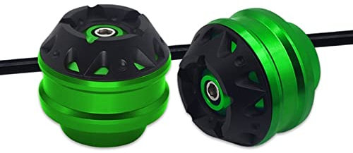 Sturzpads Motorrad Für S┐UZUKI GSX-S 1000 GSXS1000 GSXS 1000 1000F 1000S Motorrad CNC Vorder- und Hinterachse Rad Gabel Slider Fallschutzkappe(Green,B)