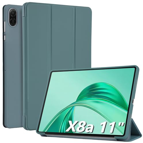 WD&CD Hülle kompatibel mit Honor Pad X8a 11, Schutzhülle Ultradünne PU Leder kompatibel mit Honor Pad X8a 11 mit Standfunktion und Auto Schlaf/Wach- Grün