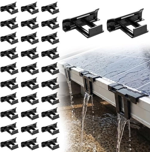 32Pz Clip di Scarico dell'Acqua Pannello Solare da 30 mm, Clips Drenaggio Pannellos Fotovoltaico per Pannelli Solari PV