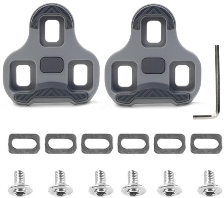 Fahrrad Cleats Kompatibel mit Look Keo Bike Pedale, Grip Cleats Fahrrad Stollen Schuhplattenset 3-Loch Grip Blade 2 Max Carbon Classic Cleats, Grau MTB Pedalplatten Road Cleats Fahrradzubehör Set
