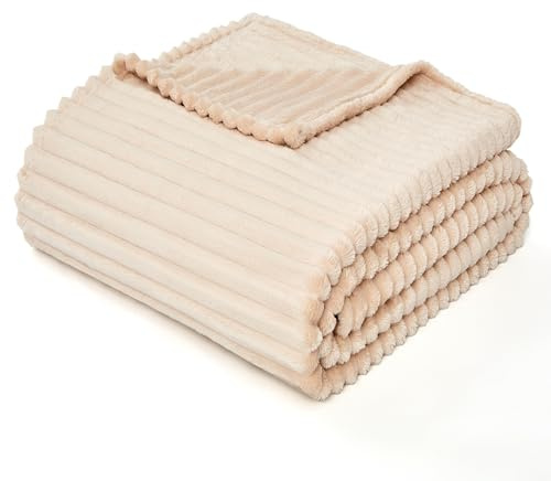 LANE LINEN King Size Blanket for Bed 270 x 228 –Beige Soft Fluffy Plush Fleece Warm Big King Blanket for Women & Men, Cozy Bedding & Room Decor Gift for Her or Him