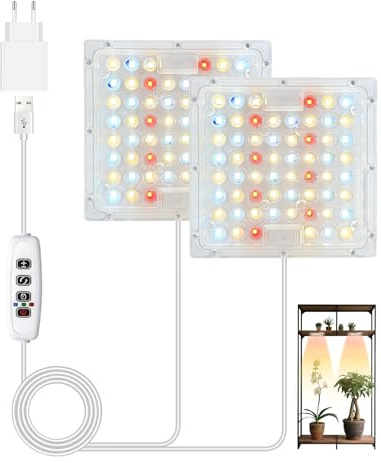 Lampe LED pour plantes à spectre complet, étanche, lumière végétale pour plantes d'intérieur avec minuterie automatique 3/9/12 heures, lumière du jour, lampe de croissance pour plantes, 120 LED, lampe