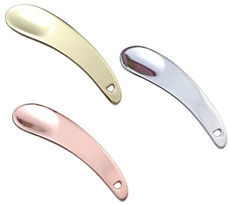 COLLBATH 3 Cucharas Cosméticas Para Crema Facial y Ojos De Aleación De Zinc, Tamaño Pequeño, Diseño Curvo, Uso Profesional Para Mascarillas Faciales y Belleza Diaria