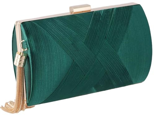 Dilireba Femme Sac de Soirée Pochette, Sac à Main pour Mariage Soirée Fête, Femmes Pochette, Sac à Main Femme, Pour Ceremonie Mariage Soirées Fete Cocktail Bal (Vert)