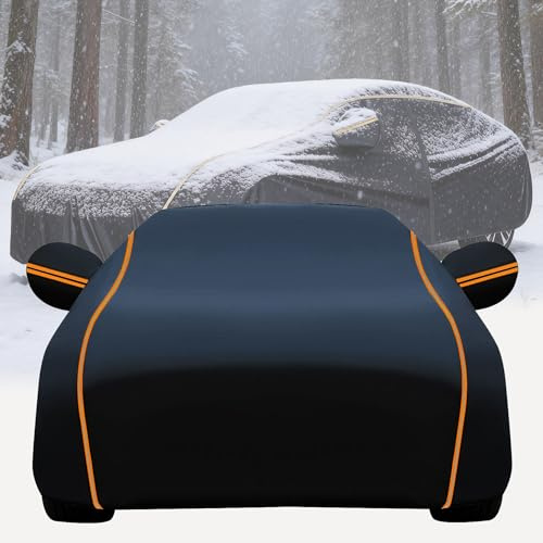 Autoplane für Renault Captur/Captur II 2013–2025 Autoabdeckung Winter Outdoor Wasserdicht Schneefest Regenfest Winddicht Staubdicht mit Reflektierenden Streifen,Schwarz O