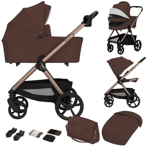 LIONELO Carmine 2 in 1 Kinderwagen Kombikinderwagen ab Geburt bis 4 Jahre | bis 22 kg, Babywanne und Buggy, GravelTech-Räder, Federung, UPF50+ Verdeck, Belüftung, magnetische Schnalle