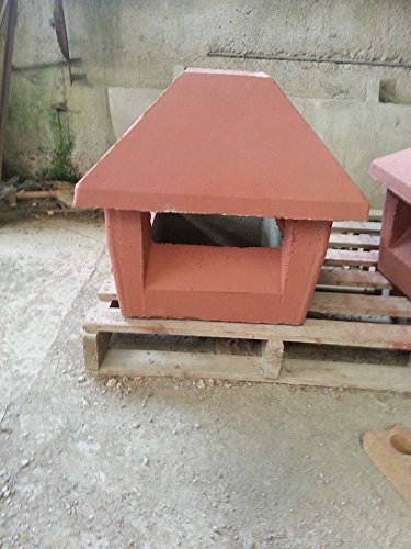 MASTRO GABRIELE Cappello Fumaiolo Comignolo con Base Quadrata 40x40 Rosso in Cemento
