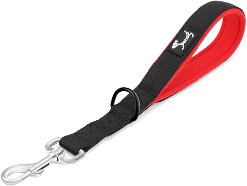 PETTOM Kurzführer Hund mit Griff (M: 2.5 x 32 cm, Schwarz) | Strapazierfähigem Nylongewebe Kurze Hundeleine für Hundetraining Geeignet