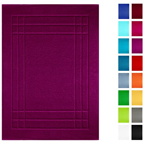 Lashuma Badezimmermatte Maschinenwaschbar 50x70 cm schnelltrocknend, Linz Violett - Orchidee