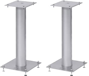 Norstone Lautsprecherständer Stylum, stabil aus Metall, bis 50kg belastbar, Paarpreis (Stylum 1 (50cm), Silber (matt))